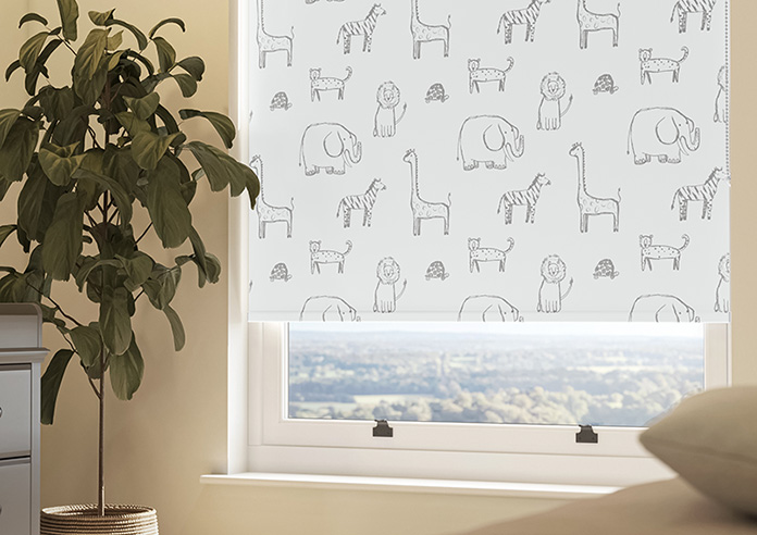 Zootime Sketch, Elephant Grey - Twist&Fit Roller Blind - Image 5